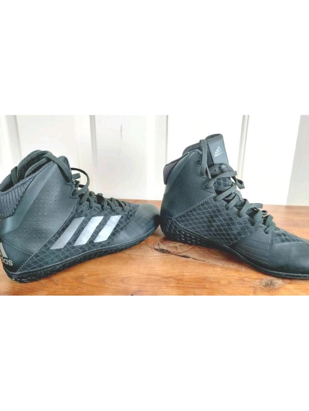 Adidas Mat Wizard 4 Wrestling Shoes Men's Size 8 Black Carbon AC6971 MMA Boxing - Picture 3 of 10